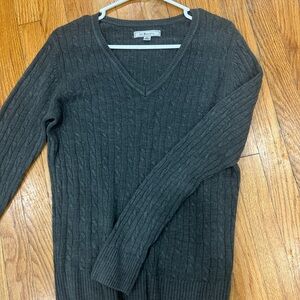 GH Bass Charcoal Cable Knit Sweater